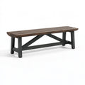 Panca 120 x 35 x 45 cm in legno marrone e metallo nero - stile industriale per ingresso e giardino