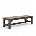 Panca da esterno 150 x 40 x 45 cm in legno marrone e metallo nero - stile industriale