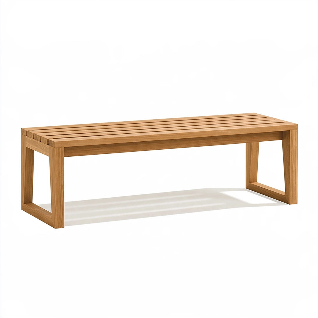 Panca da giardino 120 x 35 x 45 cm in legno marrone - seduta a doghe stile moderno