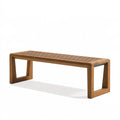 Panca da giardino 160 x 45 x 45 cm in legno marrone con seduta a doghe