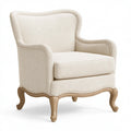 Poltrona 78 x 85 x 102 cm in tessuto beige con gambe in legno stile classico