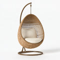 Poltrona sospesa 105 x 105 x 195 cm in rattan marrone con struttura in metallo per relax