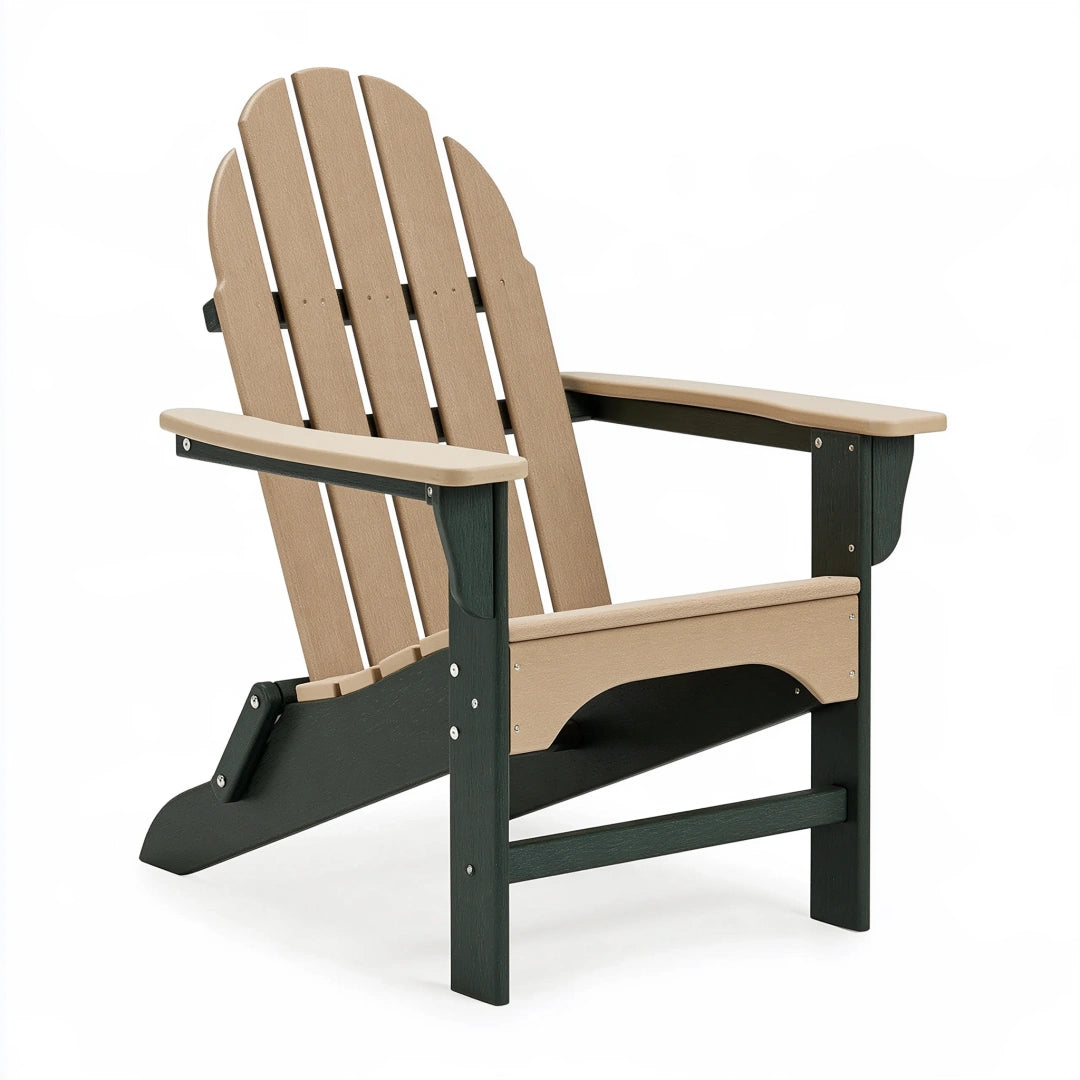 Sedia da giardino Adirondack 80 x 88 x 95 cm in legno beige/nero con braccioli