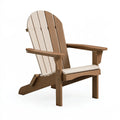 Sedia da giardino Adirondack 83 x 76 x 95 cm in legno marrone e beige con schienale inclinato