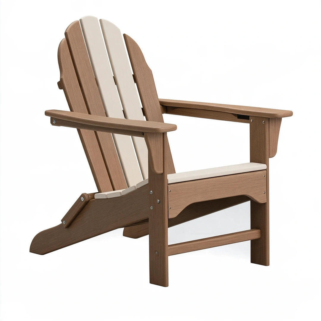Poltrona Adirondack 82 x 78 x 95 cm in plastica marrone e beige per esterno