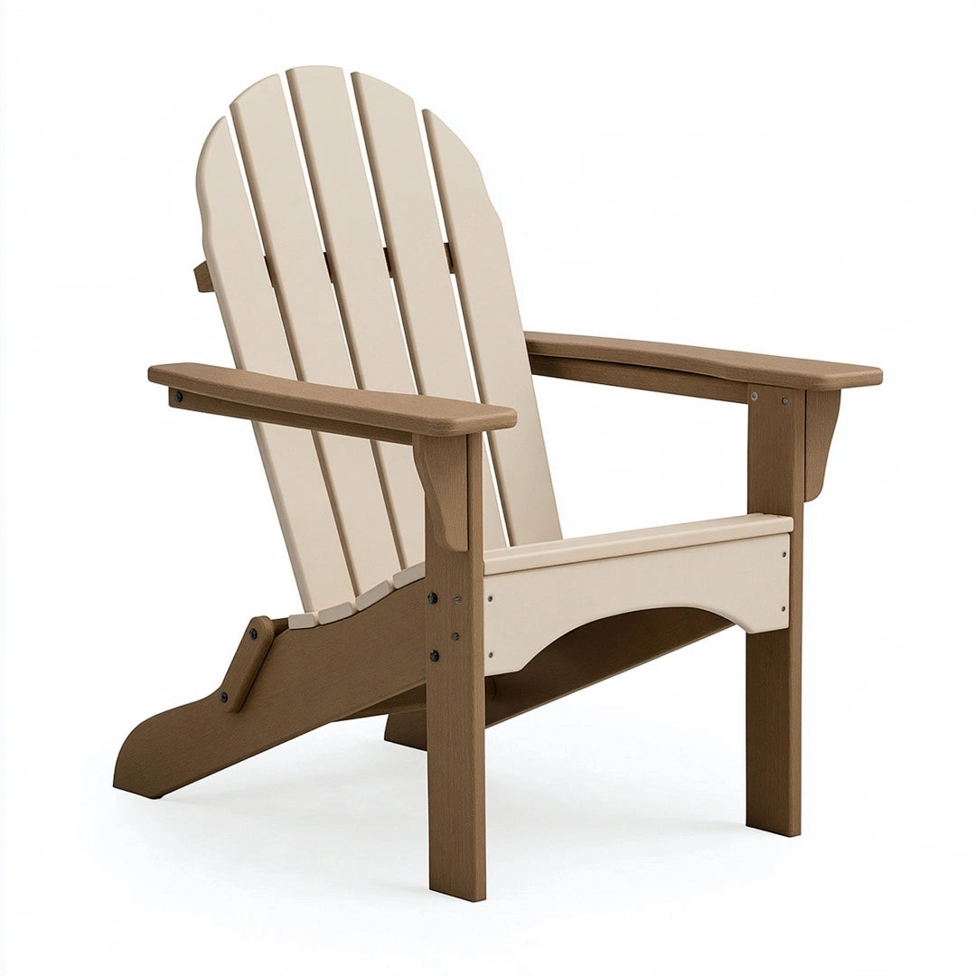 Sedia da giardino Adirondack 79 x 83 x 95 cm in plastica beige e marrone pieghevole